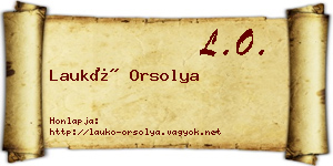 Laukó Orsolya névjegykártya
